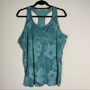 Nike Dri-Fit Miler Tank Racerback Aqua Pattern XL